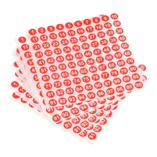 Unique Bargains Office Home Warehouse Self-Adhesive 1-100 Round Number Labels 50 Sheets image {6}