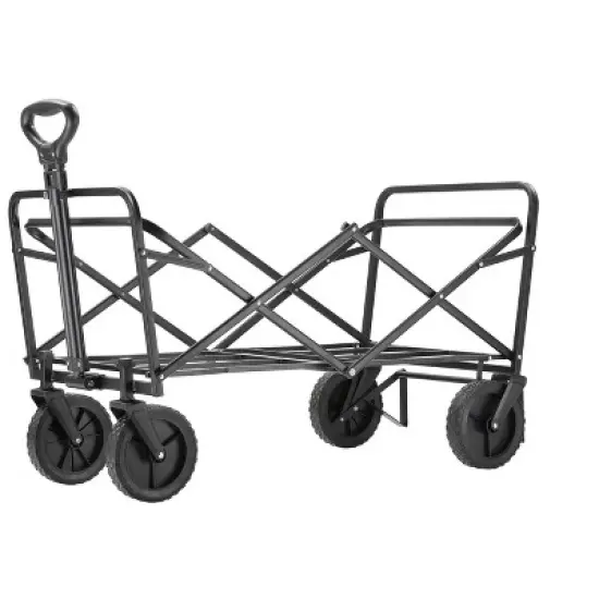 EchoSmile 4.06 cu. ft. Fabric Portable Garden Cart with Adjustable Rolling Wheels image {12}