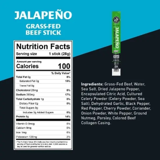 Archer Jerky Jalapeno Beef Stick - 1oz image {2}
