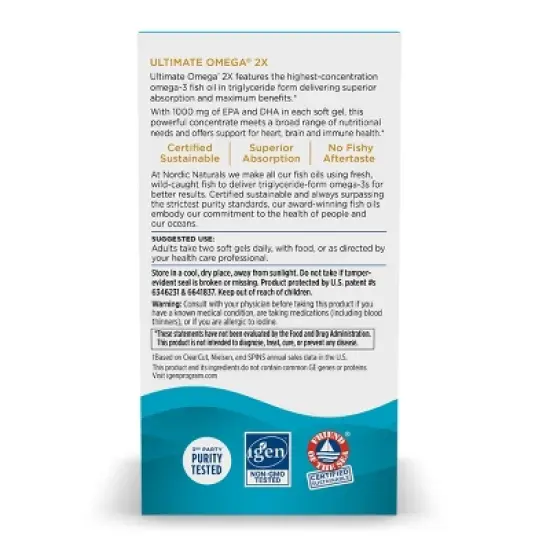 Nordic Naturals Ultimate Omega 2x Softgels - 60ct image {3}