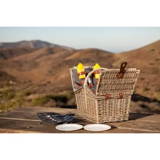 Picnic Time Piccadilly Picnic Basket - Anthology: Gray Willow Set for 2 with Tableware & Twist Lock Closure image {8}