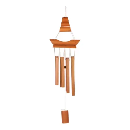 Unique Bargains Bamboo Wood Outdoor Decorations Wind Chimes 29 Inch Retro Color 1 Pc image {5}