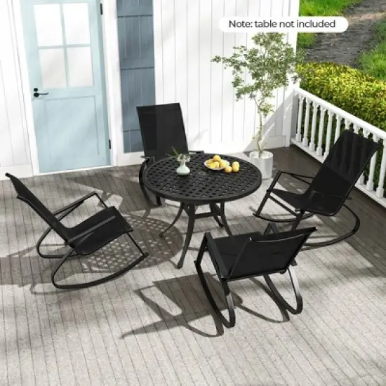Tangkula 2 PCS Patio Rocking Chairs w/ Ergonomic Backrest Seat Safe Stoppers for Backyard image {2}