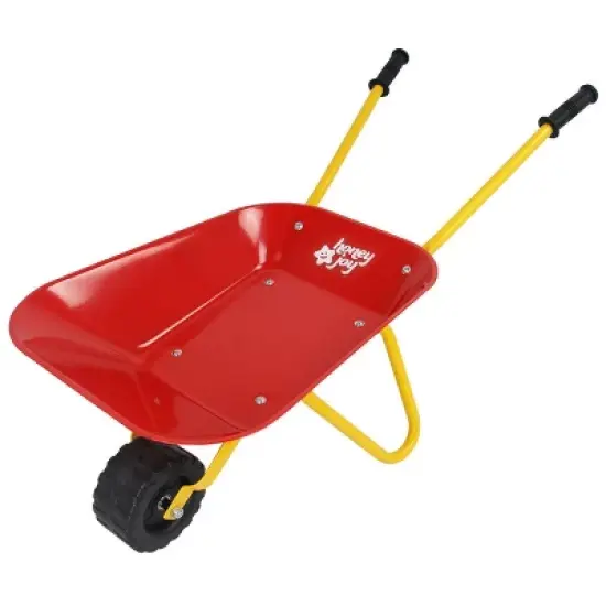 Infans Kids Metal Wheelbarrow Children's Size Outdoor Garden Backyard Play Toy Red image {3}
