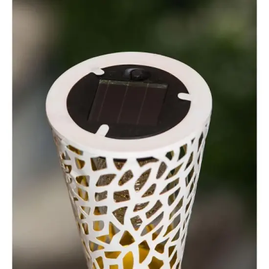 Evergreen Tapered Laser Cut Solar Interchangeable Finial, Ivory-  3.75x7.5x3.75 in Durable Hardware for Flags image {7}