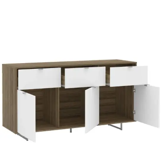 Montana 58 Inch Sideboard - Walnut and White - Polifurniture image {1}