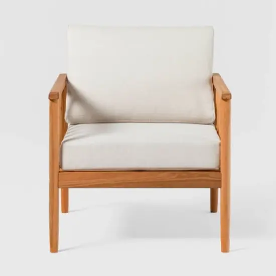 Saracina Home Modern Boho Eucalyptus Outdoor Spindle Arm Chair with Cushions
 image {7}