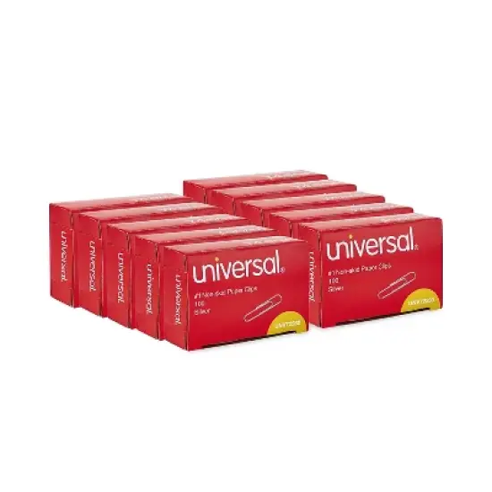 Universal Nonskid Paper Clips Wire No. 1 Silver 1000/Pack 72230 image {3}