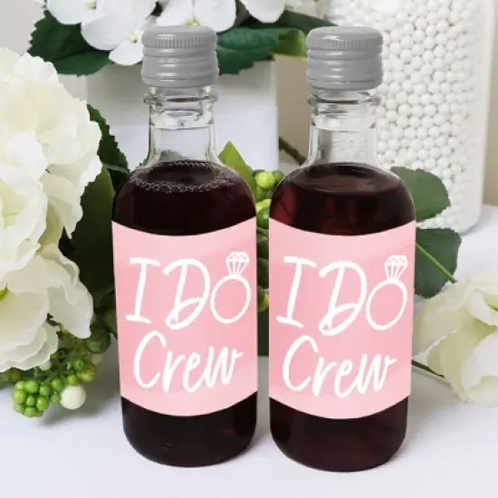 Big Dot of Happiness Pink Elegantly Simple - Mini Wine and Champagne Bottle Label Stickers - Wedding or Bridal Shower Guest Party Favor Gift 16 Ct image {3}