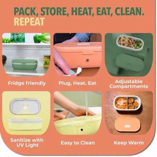 UVI Lunchbox &ndash; Portable Self-Heating Lunch Box with UV Sanitizer (BPA-Free, Food-Safe, Heat-Resistant) image {3}