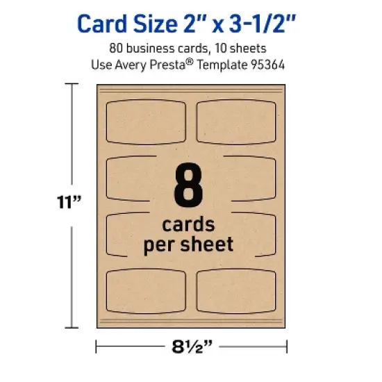 Avery Arched Business Cards, 2" x 3-1/2", Kraft Brown, 80 Total image {4}