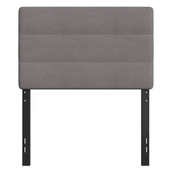 Emma and Oliver Modern Upholstered Headboard with Horizontal Line Stitching and Adjustable Height Rails image {10}
