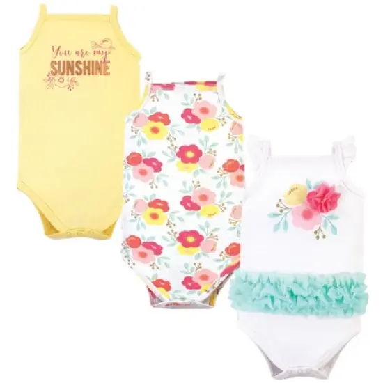 Little Treasure Baby Girl Cotton Bodysuits 3pk, Sunshine image {4}