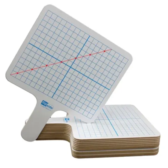 Flipside Products Two-Sided (3/8" Graph/Blank) Rectangular Dry Erase Graphing Paddles, Class Pack of 12 image {1}