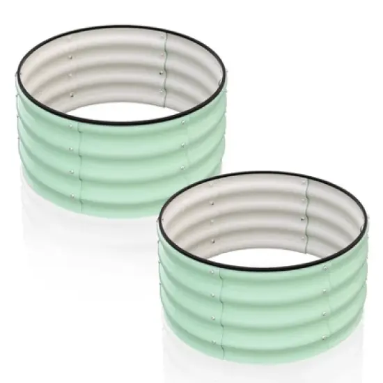 GustoWave 2 Pack Round Galvanized Raised Garden Bed - 2FT/3FT Sizes - Outdoor Flower & Vegetable Bed - Heavy - Duty & Open - Bottom Design image {1}