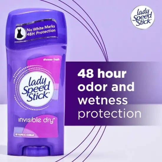 Lady Speed Stick Invisible Dry Solid Antiperspirant & Deodorant - Shower Fresh - 2.3oz/2pk image {5}