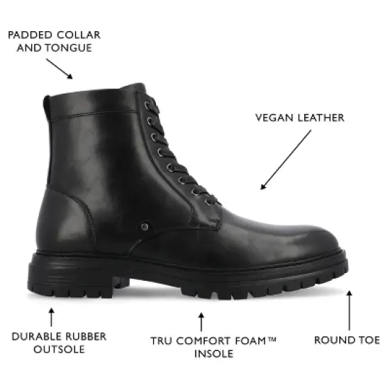 Vance Co. Denver Tru Comfort Foam Plain Toe Lace-up Ankle Boot image {7}