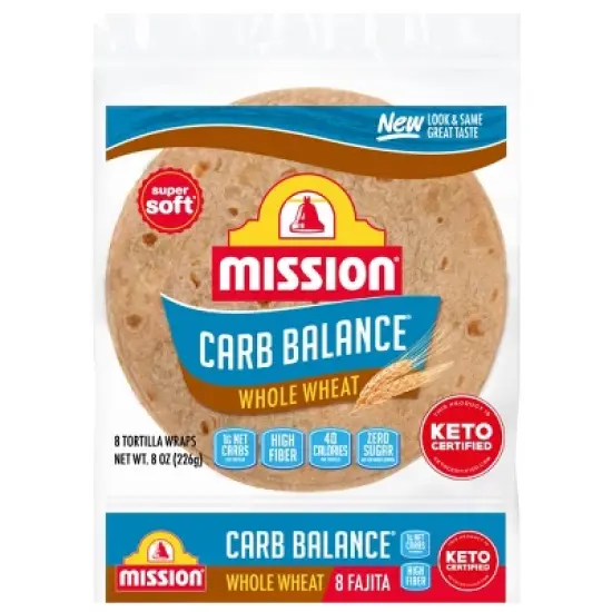 Mission Carb Balance Fajita Size Whole Wheat Flour Tortillas - 8oz/8ct image {4}