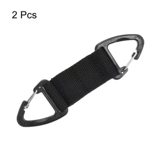 Unique Bargains Belt Keeper Key Clip Hanging Buckle Keychain with Double Side Triangle Clip for Outdoor Camping Hiking image {2}