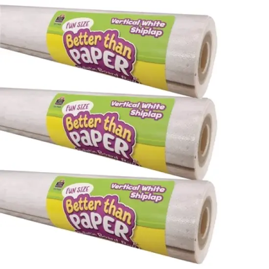Teacher Created Resources&reg; Fun Size Better Than Paper&reg; Bulletin Board Roll, 18" x 12', Vertical White Shiplap, Pack of 3 image {3}