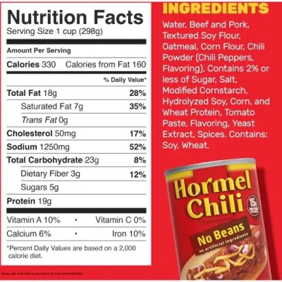 Hormel No Beans Chili - 10.5oz image {7}