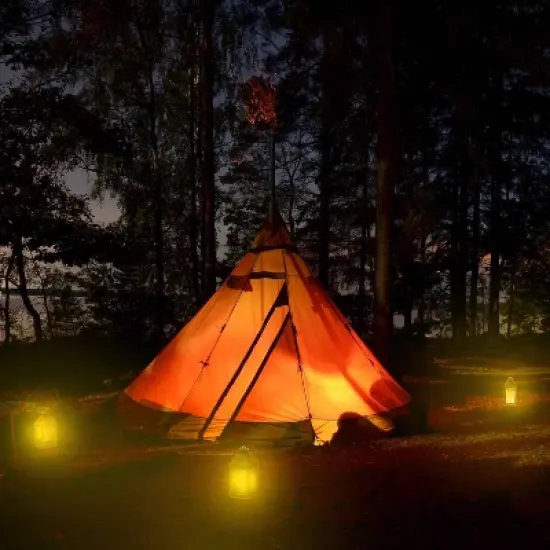 Portable Hanging Outdoor Lantern with Flame or Still Light Black - Techko Maid image {8}