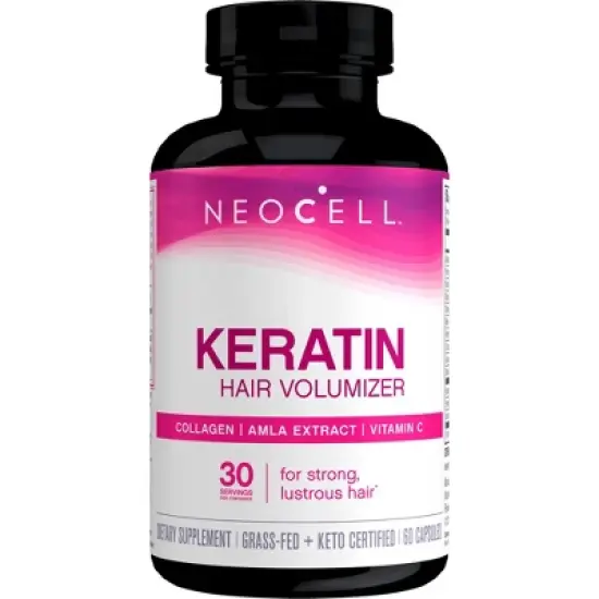 NeoCell Keratin Hair Volumizer | Collagen and Amla Extract Plus Vitamin C | 60 Capsules image {2}