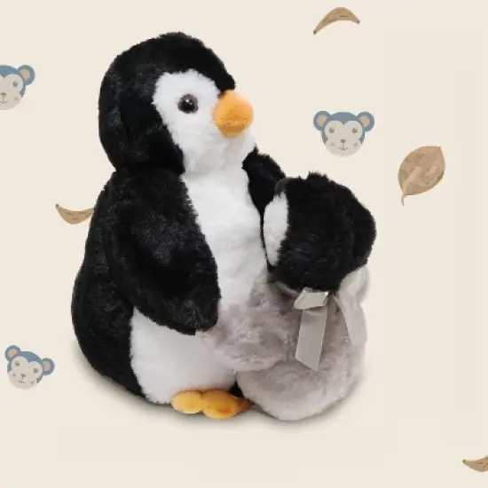 Bearington Wiggles and Wobbles Plush Stuffed Animal Penguin with Baby, 10 inches image {4}