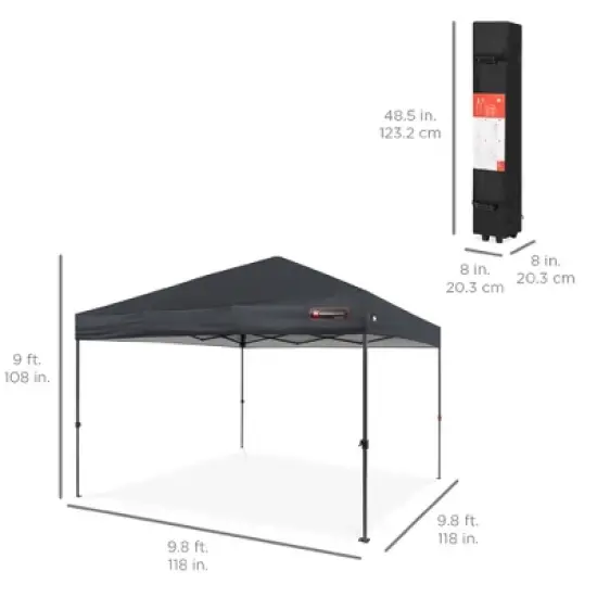 Best Choice Products 10x10ft Easy Setup Pop Up Canopy Instant Portable Tent w/ 1-Button Push, Carry Case image {5}