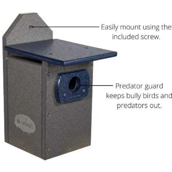 JCS Wildlife Recycled Poly Lumber Standard Bluebird House image {2}