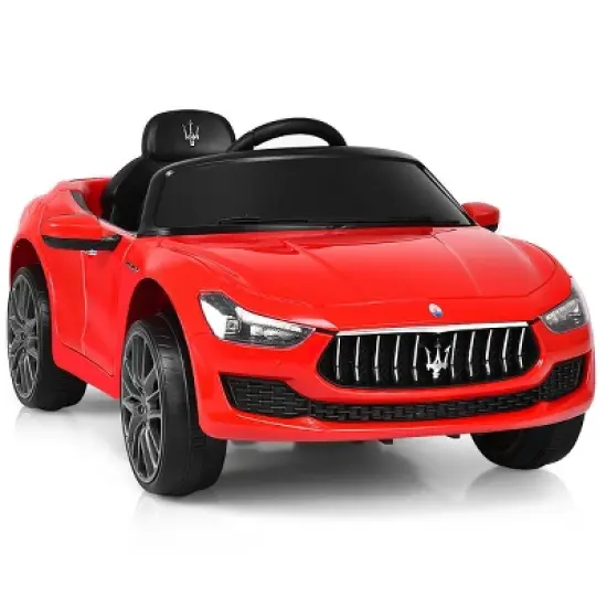 Costway 12V Maserati Licensed Kids Ride on Car w/ RC Remote Control Led Lights MP3 BluePinkWhite image {11}