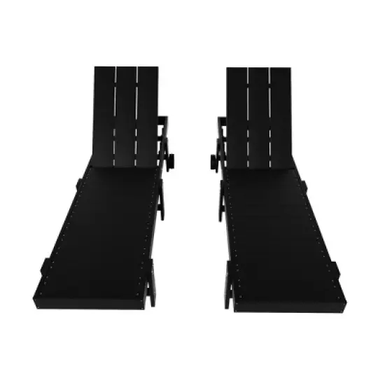 WestinTrends Ashore Modern Poly Reclining Chaise Lounge With Wheels (Set of 2pcs) image {1}