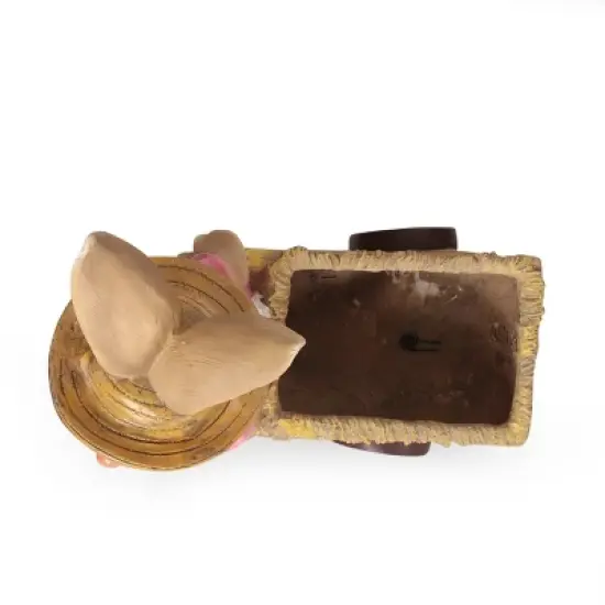 Christopher Knight Home 22" Wide Wallen Concrete Outdoor Novelty Rabbit Planter Pink/Brown image {6}