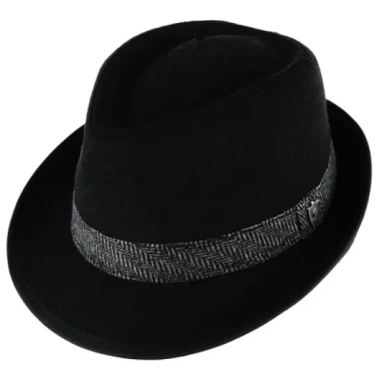 Ascentix Men's Wool Blend All Season Fedora Hat with Herringbone Band image {6}