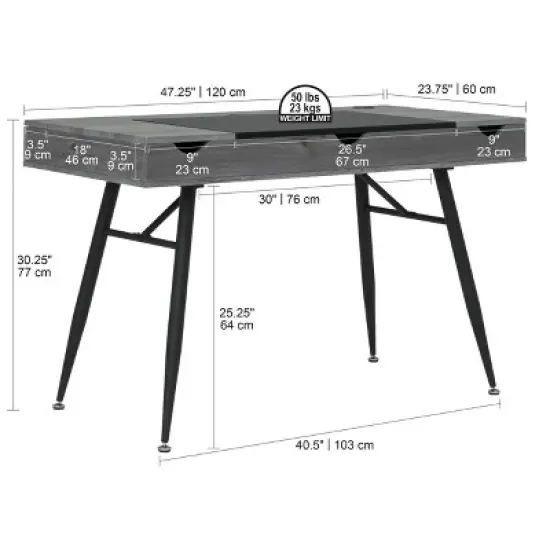 Nook Modern Office, Laptop and Writing Desk with Storage Compartments - Calico Designs image {26}