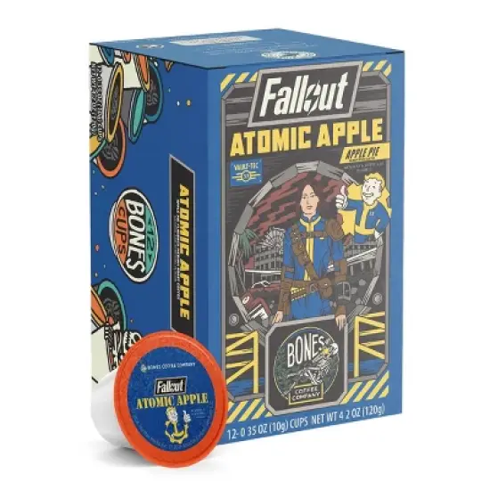 Bones Coffee Company Atomic Apple Fallout Inspired Coffee Apple Pie Flavor 12 ct Single-Serve Bones Cups Coffee Pods Keurig Coffee Maker Compatible image {6}