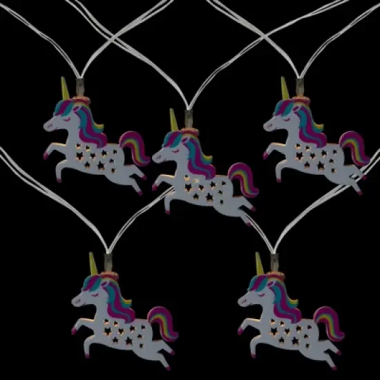 Northlight 10 B/O LED Warm White Unicorn Mini Lights - 3 Ft, Clear Wire image {2}