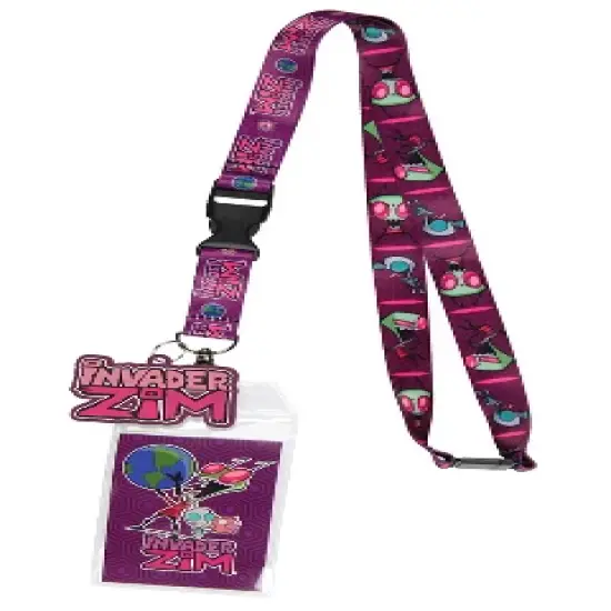 Invader Zim and Gir ID Badge Holder Lanyard w/ 2" Logo Rubber Pendant image {6}