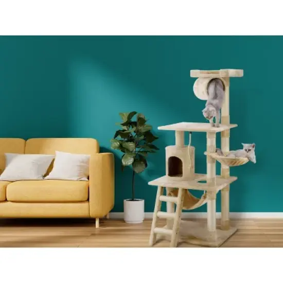 Go Pet Club 62" Classic Cat Tree with Sisal Covered Posts F67 image {4}