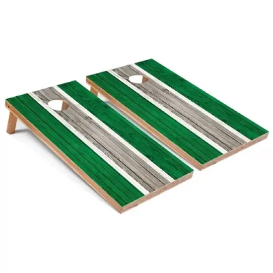 Skip's Garage Kelly Striped Cornhole Board Set, Includes 2 Boards, 8 Bags image {6}