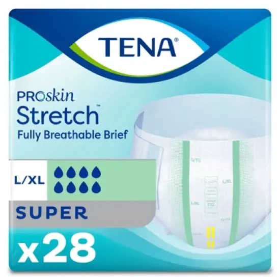 TENA ProSkin Stretch Super Incontinence Briefs, Heavy Absorbency, Unisex image {3}