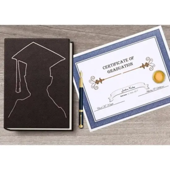 Best Paper Greetings 50 Pack Blank Award Certificate Sheets with Blue Border for Printing Graduation Diploma Paper, White, 8.5 x 11 inch image {1}