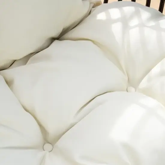 Cutter Teardrop Wicker Patio Lounge Chair with Cushion: Outdoor Daybed, Metal Frame - Christopher Knight Home image {2}