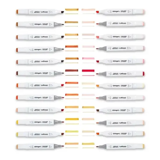 KINGART PRO Double-Ended Markers 24 Portrait Colors image {6}