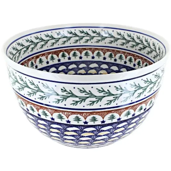 Blue Rose Polish Pottery 986 Zaklady Large Mixing Bowl image {3}