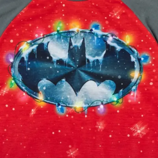 DC Comics Justice League Batman Christmas, Pajama Shirt and Pants Sleep Set Little Kid to Big Kid image {4}