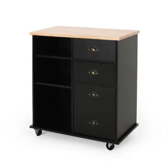 Provence Contemporary Kitchen Cart with Wheels - Christopher Knight Home image {11}