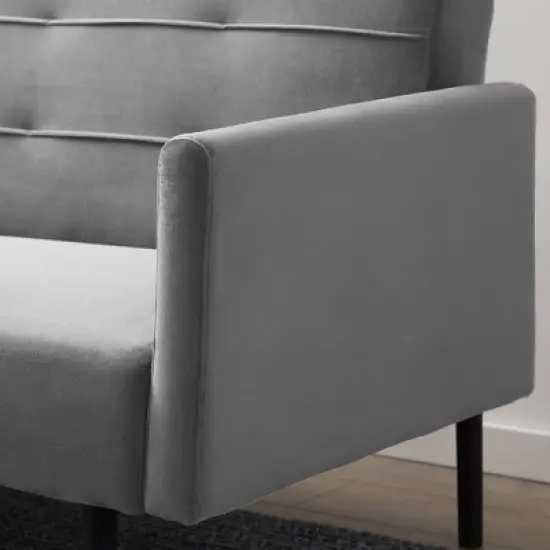 Comfort Collection Futon Sofa Bed with Buttonless Tufting - Lucid image {5}