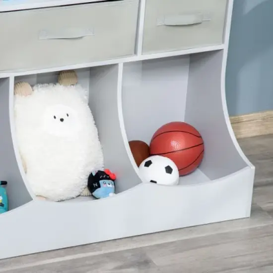 HOMCOM Toy Chest, Kids Storage Organizer, Children Display Bookcase with Drawers for Toys, Clothes, Books image {4}