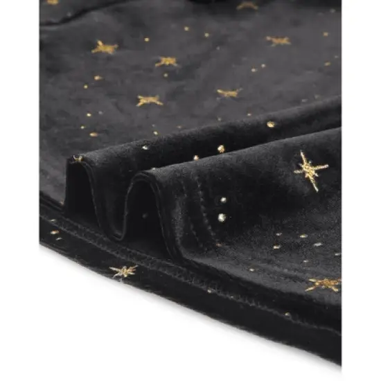 Agnes Orinda Women's Plus Size Velvet High-Rise Star Versatile Flared Skater Skirt image {4}